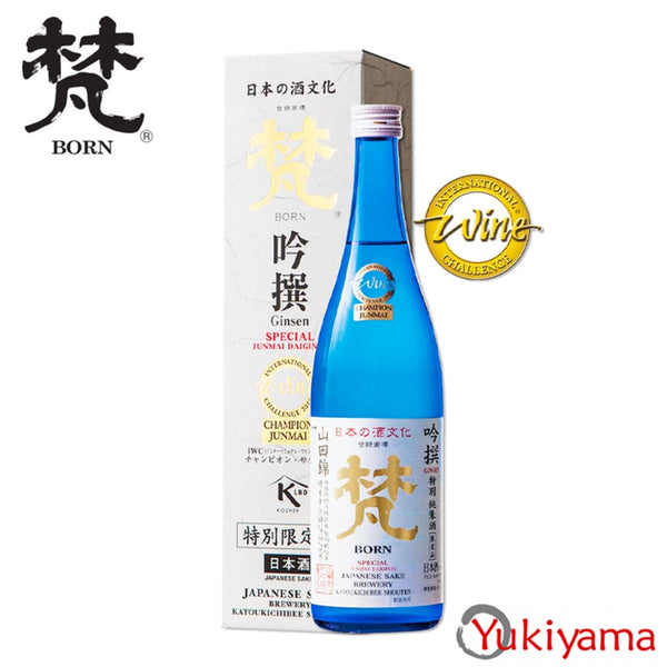 Sake Born Ginsen Tokubetsu Alc 16% 720ml with Box 梵吟撰 純米大吟釀 - Yukiyama.sg