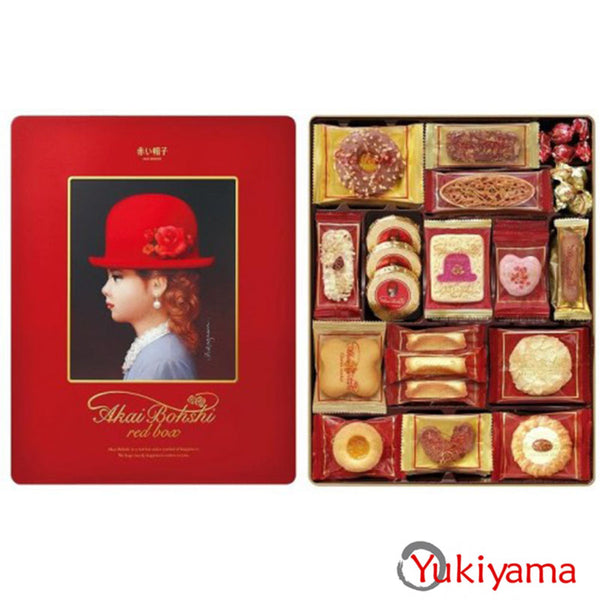 Akai Bohshi Red "Girl In Red Hat" Japanese Cookie Gift Box - Yukiyama.sg